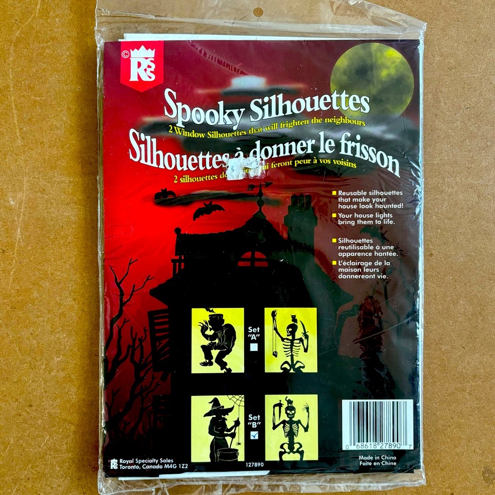 Spooky Silhouettes Window Halloween Decorations - Witch & Skeleton